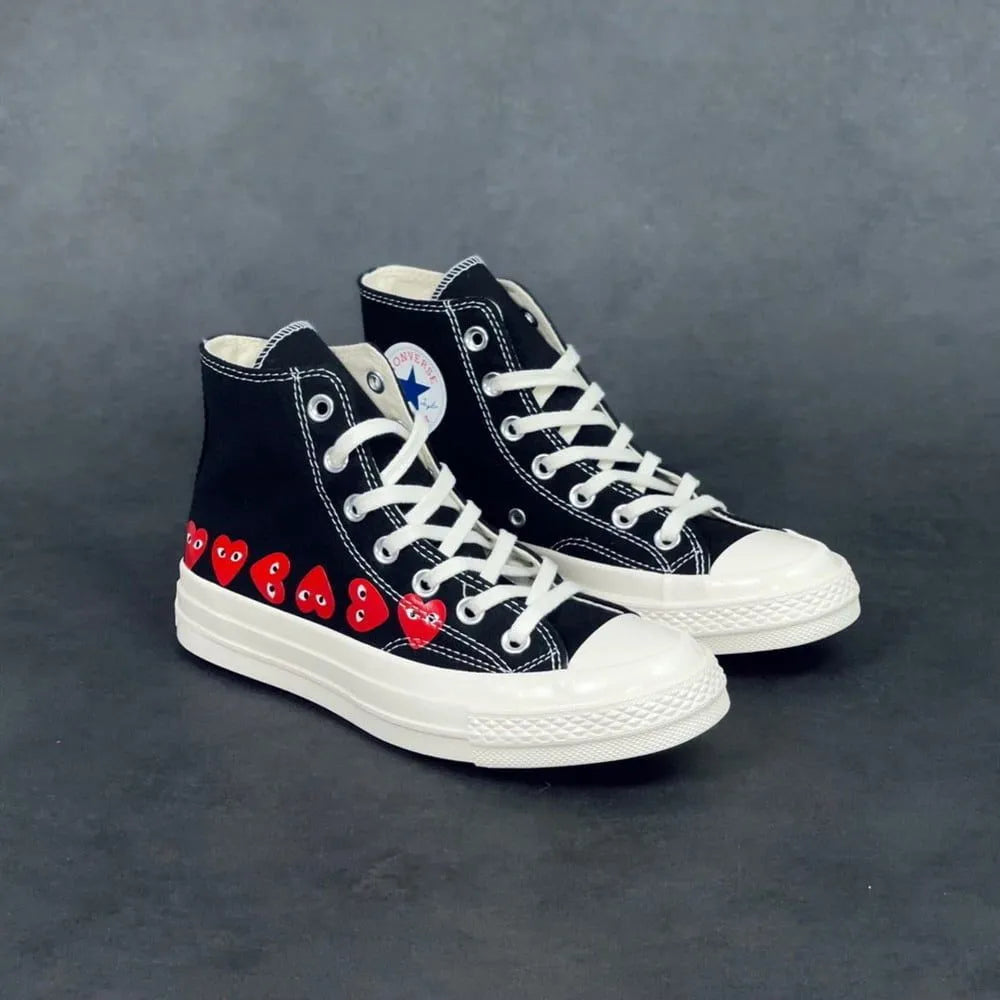 Comme des Garçons Play x Chuck 70 Hi Top ‘Multi Heart’ Black