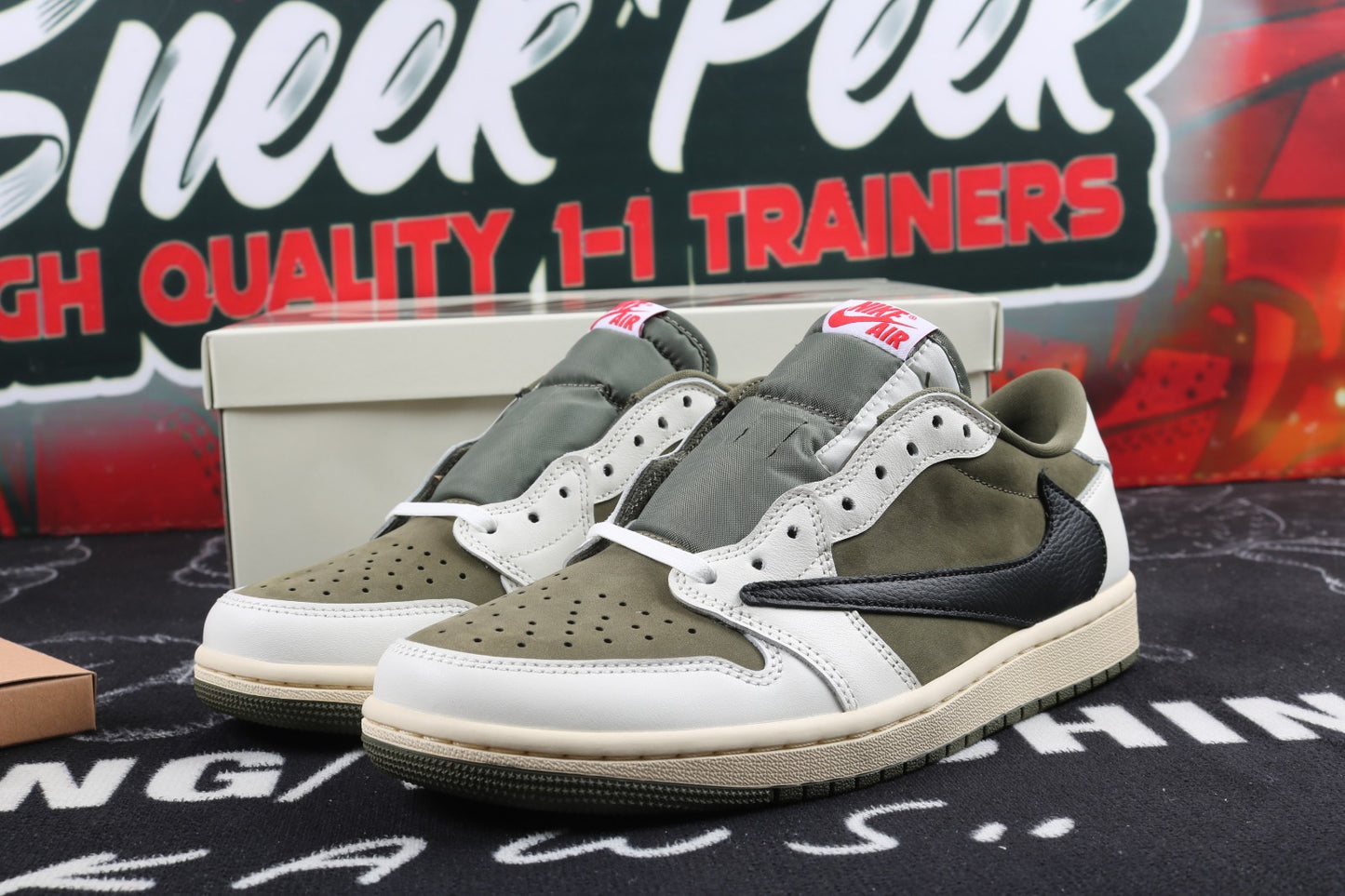 Travis Scott J1 Low, Medium Olive