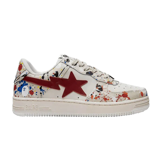 BAPESTA LOW ‘PAINT SPLATTER – IVORY’